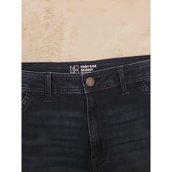 Y2K NoBo Womens High Rise Skinny Jeans Size 13/31 Waist Moto Stretch Dark Wash - Picture 4 of 9